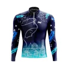 Camisa De Ciclismo Mtb Nossa Senhora Azul 2023 Manga longa  Masculina/Feminino e Infantil