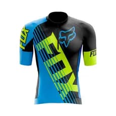 CAMISA PARA CICLISMO FOX AZUL COM AMARELO MASCULINA/FEMININO E INFANTIL COD 280