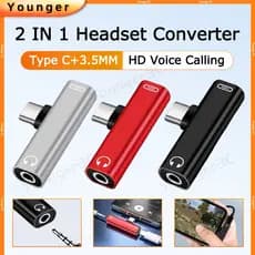 Adaptador De Áudio De Qualidade De Som HiFi | Conversor Fêmea 2 Em 1 Tipo C + 3.5MM 90 ° Carregamento Rápido Com Design