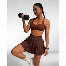 Short Saia Ar livre Esportivo Cintura Alta Elastano Moda Gringa Verão 2026 Fitness Academia Mini Feminino Uso Dia a Dia