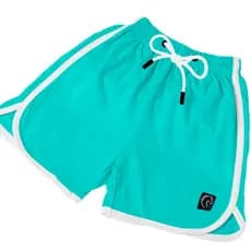 Short Feminino Premium Básico Liso Casual Ou Treino Soltinho Confortável Verão Azul Bebê