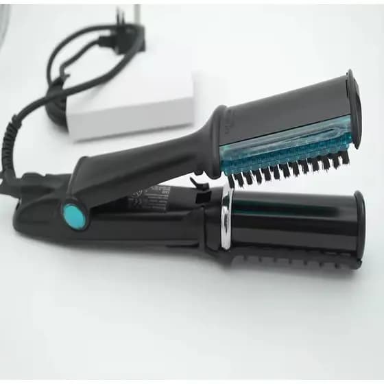 Escova Modeladora  Com Prancha Alisadora  2 Em 1 Bivolt 70w 210°C 4Forte Portátil