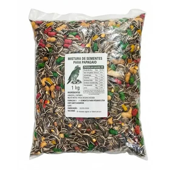 Mistura de sementes, girassol, abóbora, milho, amendoim,1 kg
