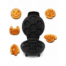 Mini Waffle Maquina Elétrica 127v Faz Donuts Panquecas e Biscoitos Antiaderente 7 Formatos