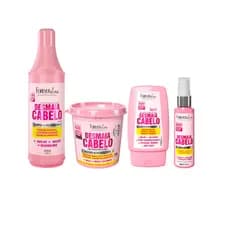 Forever Liss Desmaia Cabelo - Kit Shampoo 500ml + Máscara 350g +Leave-in 140g + Sérum 60ml