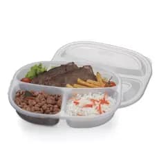 Pote Organizador Monaco com 3 Divisórias 1L para Mantimentos e Alimentos Cozinha Organizada