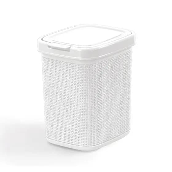 Lixeira Rattan com Click 4,5L para Cozinha e Banheiro Uso Doméstico Organização Decorativa