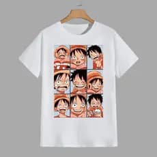 CAMISETA CAMISA BLUSA JUVENIL E INFANTIL ONE PIECE LUFFY ANIME
