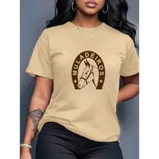 Camisa Muladeiros Adulto Unissex Feminina Cavalgada Country Mula 100% algodão