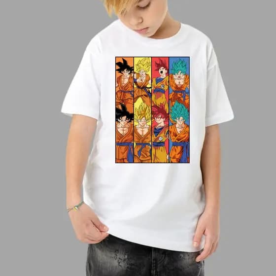 CAMISETA CAMISA BLUSA  ESTAMPADA GOKU DRAGONBALL Z ANIME  DESENHO ANTIGO  INFANTIL  JUVENIL