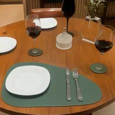 Jogo Americano Suplat em Sintético Decoração Mesa de Jantar Descanso Verde Organico