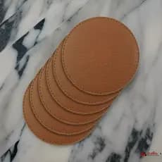 Porta Copo Kit 06 peças Sintético Couro Ecológico 10 X 10 cm