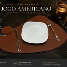 Jogo Americano Sousplat De Mesa + Porta Copo