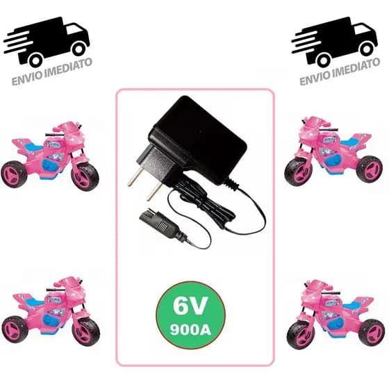 CARREGADOR DE BATERIA 6V - MOTO MEG TURBO ROSA MAGIC TOYS