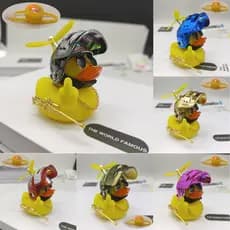 Pato Amarelo Com Capacete Para Bicicleta Luzes De Dedo Decoração De Guidão De Motocicletas