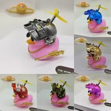 Pato Rosa Para Motocicletas Com Luzes , Decoração De Guidão De Bicicleta