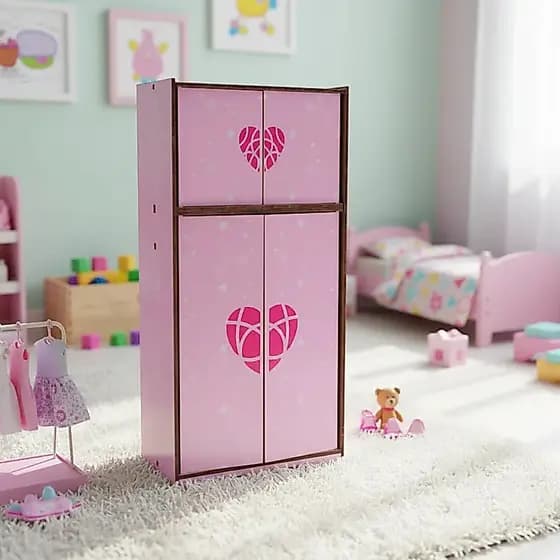Guarda Roupa Brinquedo Boneca MDF Cru Decoração Quarto Infantil Presente Aniversário