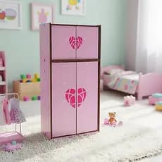 Guarda Roupa Brinquedo Boneca MDF Cru Decoração Quarto Infantil Presente Aniversário