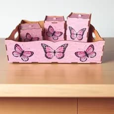 Bandeja Kit Higiene Bebê Adesivado 4 Peças Chá de Bebê Decoração Infantil Presente