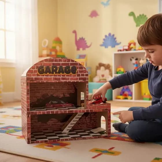 Garagem Infantil Carrinhos Miniaturas Escala 1:64 Mdf