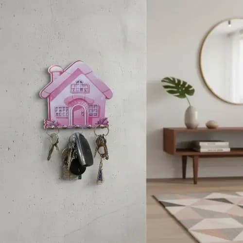 Porta Chaves Lar Suporte Decoração Mdf Adesivado 1 Unidade