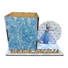 Cachepo Centro De Mesa Tema Princesas Festa Mdf 10 Unidades