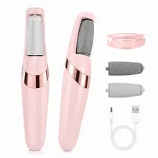 Lixa de Pé Elétrica Removedor de Calos Recarregável USB Esfoliador Pedicure Portátil com Luz e 2 Rolos