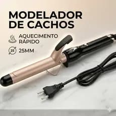 Modelador de Cachos 25mm Aquecimento Rápido Bivolt Cabo 360°