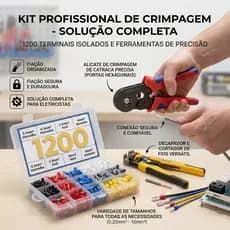 Kit Alicate de Crimpar + Alicate Descascador com 1200 Ilhós