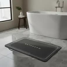 Tapetes Banheiro Piso Absorvente Antiderrapante Seca Rapido Preto Bathroom