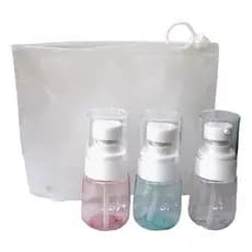 Kit Porta Viagem Mini Frascos Cosméticos Shampoo Em Saco