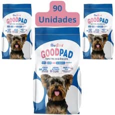 Kit 3 Tapete Higiênico Para Cães Good Pad Pet 30un 60x60 cm Total 90 Unidades Alta Absorção