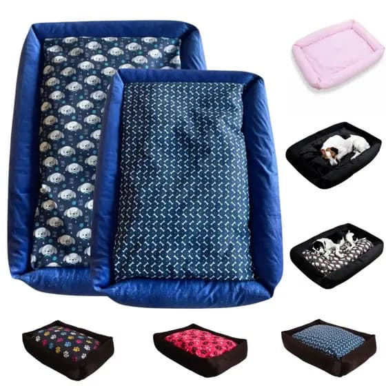 Cama Caminha Pet Cachorro Gato Lavável Com Ziper e Colchonete Média 70 x 50 cm Grande 100 x 87 cm