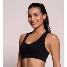 Top Selene Nadador Microfibra Sem Costura Alta Sustentação Fitness Academia Corrida Sem Bojo