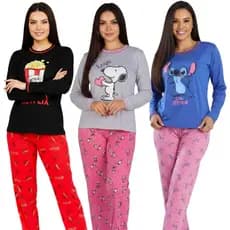 Pijama Feminino Estampado / Pijama Longo Personagens