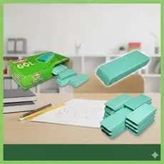Kit 9 Borrachas Escolares Verdes Retangulares Macias Resistentes moderno