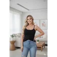 blusa feminina elastano estica tam grande alça regata moderna