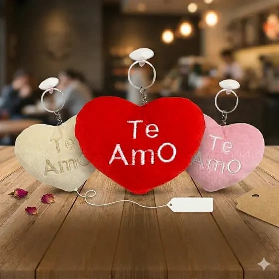 kit 3 Chaveiro de pelúcia coração te amo presente fofo top moderno