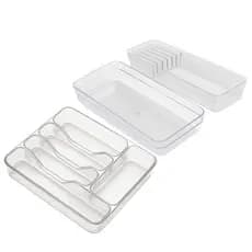 Kit Organizador de Talher 5 Divisorias Porta Facas Para Gaveta Organizador Utensilios Grandes