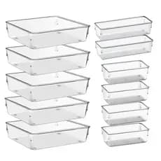 Kit 11 Organizadores Multiuso Modular Gavetas Acrilico Quadrado GRANDE