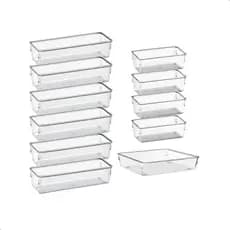 Kit 11 Organizador Multiuso Modular Gavetas Acrilico Retangular GRANDE