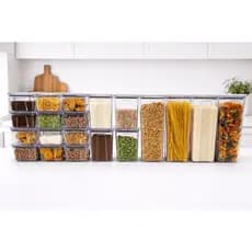 Kit 20 Organizador Pote Hermético Empilháveis Porta Mantimento Cozinha Rebirth