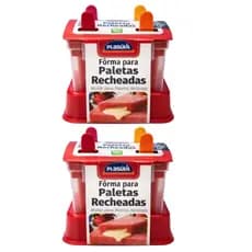 Kit 2 Moldes Picolé Recheado Forma Paleta Mexicana 8 Paletas