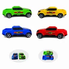 Kit 4 Pick-Up Plástico Carrinhos de Brinquedo Infantil Meninos Carrinho Caminhonete Picape