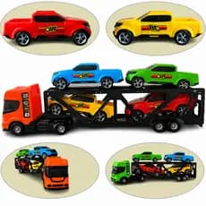 Caminhão de Brinquedo para Menino com carrinhos Carreta Cegonha Carro infantil