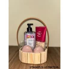 Kit 6 Cestas Fraldeira Oval De Madeira Com Alça 15x5 Presente Páscoa Dia Das Mães Dia Dos Namorados