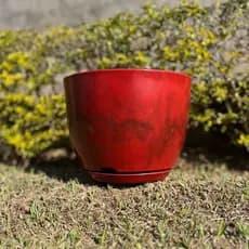 Vaso Decorativo Elegante Para Plantas Em Polietileno Bojo Redondo Marmorizado N1 25x20