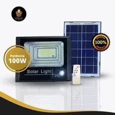 Refletor de LED SOLAR 100W Holofote c/controle remoto e bateria Branco Frio IP67 a prova d´agua
