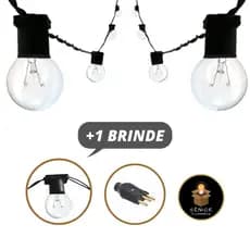 Varal de luzes cordão com 30 metros sem lampadas