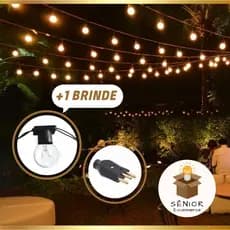 Varal de Luzes cordão com 120 metros com lampadas inclusas